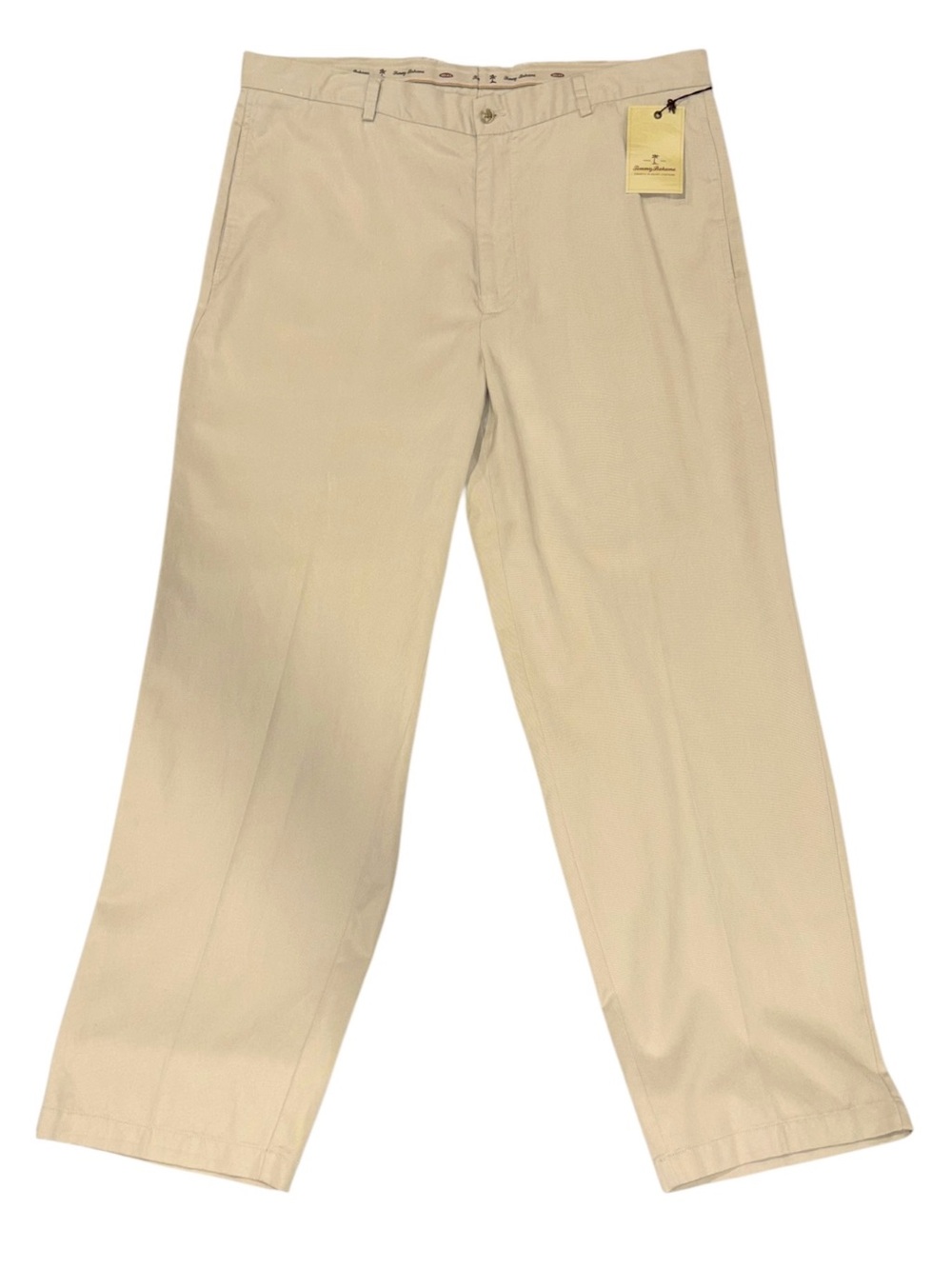 NWT Tommy Bahama Beige Chino Pants Nine Iron Cotton Tencel Golf Flat Front 40x32 - Picture 7 of 12